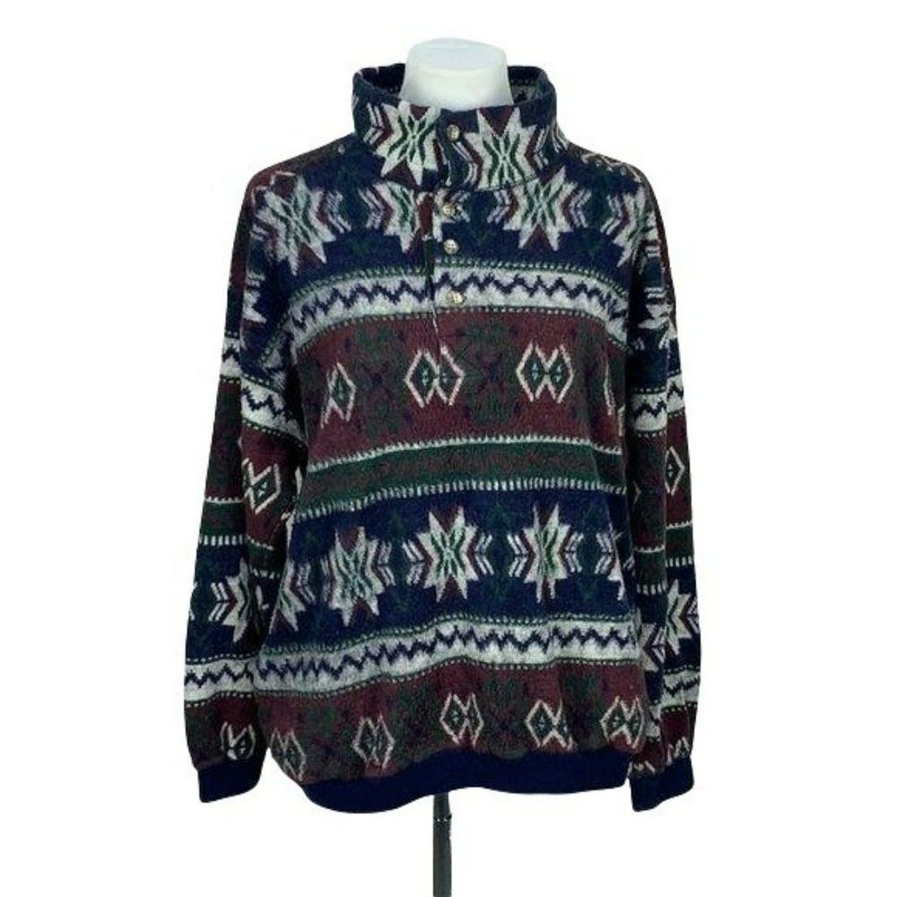 Jeans Wear Indian Aztec tribal Western Fleece‎ Pullover size XL